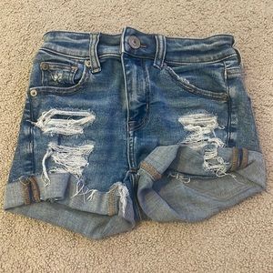 Navy ripped shorty shorts from American eagle